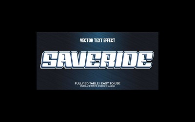 Saveride helt redigerbar vektor 3D-texteffekt
