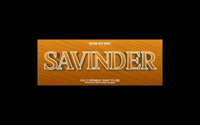 Savinder helt redigerbar vektor 3D-texteffekt