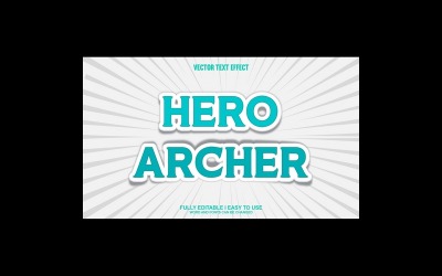 Efeito de texto 3D vetorial totalmente editável Hero Archer