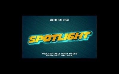 Efeito de texto 3D vetorial totalmente editável Spot Light