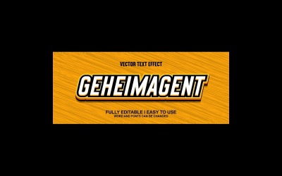 Geheimagent helt redigerbar vektor 3D-texteffekt
