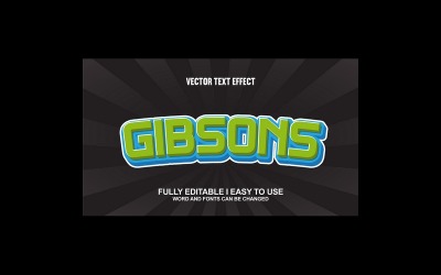 Gibsons helt redigerbara vektor 3D-texteffekt