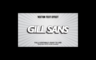 GillSans helt redigerbar vektor 3D-texteffekt
