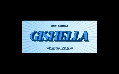 Gishella helt redigerbar vektor 3D-texteffekt