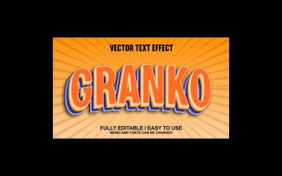 Granko helt redigerbar vektor 3D-texteffekt