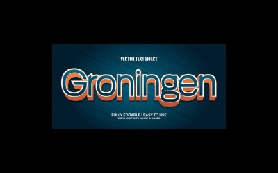 Groingen helt redigerbar vektor 3D-texteffekt