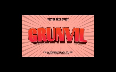 Grunvil helt redigerbar vektor 3D-texteffekt