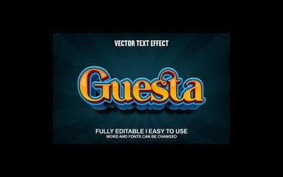 Guesta Fully Editable Vector 3D Text Effect