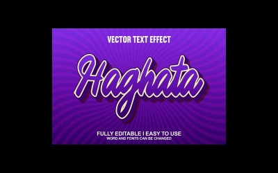 Haghata helt redigerbar vektor 3D-texteffekt