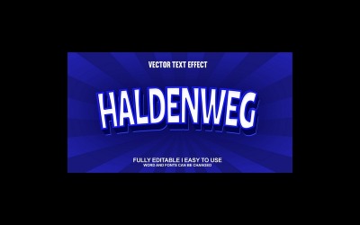 Haldenweg helt redigerbar vektor 3D texteffekt