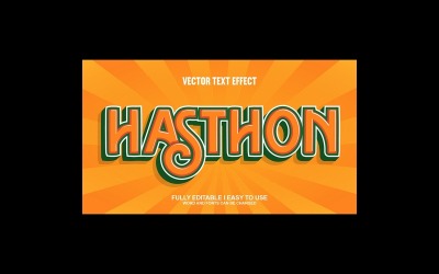Hasthon helt redigerbar vektor 3D-texteffekt