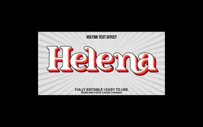 Helena helt redigerbar vektor 3D-texteffekt