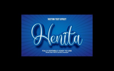 Henita helt redigerbar vektor 3D-texteffekt