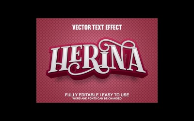 Herina helt redigerbar vektor 3D-texteffekt
