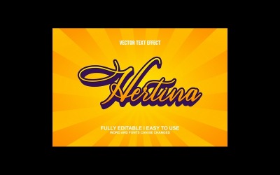 Hertina helt redigerbar vektor 3D-texteffekt