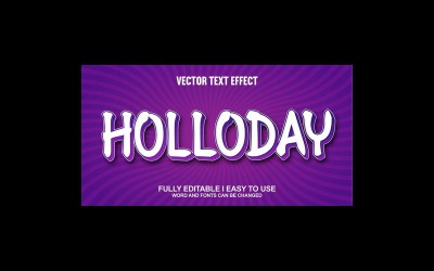 Holloday helt redigerbar vektor 3D-texteffekt