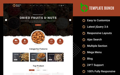 Micron Dried - Responsivt Shopify-tema för e-handel