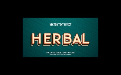 Naturläkemedel helt redigerbar vektor 3D-texteffekt