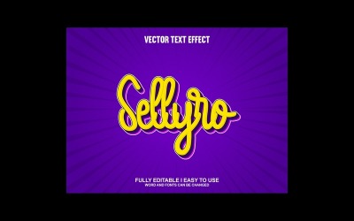 Sellyro helt redigerbar vektor 3D-texteffekt