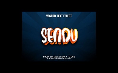 Sendu helt redigerbar vektor 3D-texteffekt