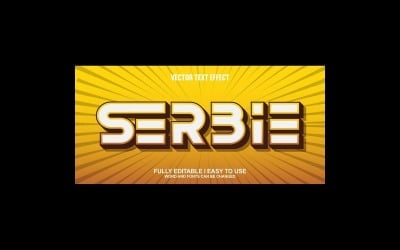 Serbie Fully Editable Vector 3D Text Effect