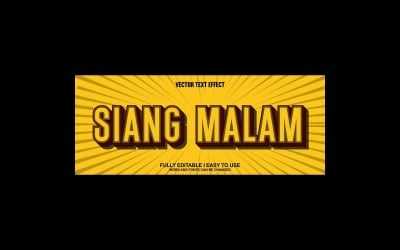 Siang Malam Fully Editable Vector 3D Text Effect
