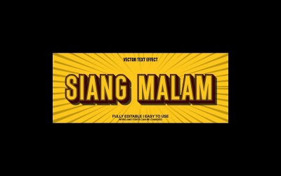 Siang Malam helt redigerbar vektor 3D-texteffekt