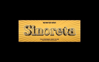 Sinoreta helt redigerbar vektor 3D-texteffekt