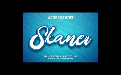 Skaner helt redigerbar vektor 3D-texteffekt