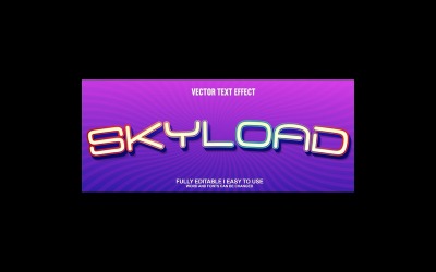 Skyload W pełni edytowalny wektorowy efekt tekstowy 3D