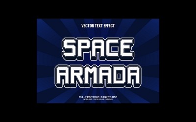 Space Armada helt redigerbar vektor 3D-texteffekt