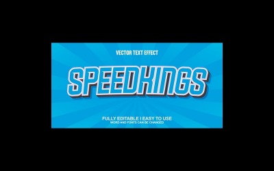 Speed kings Fullständigt redigerbar vektor 3D-texteffekt