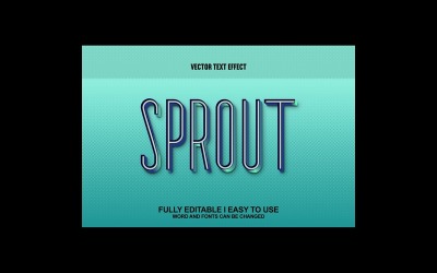 Sprout W pełni edytowalny wektorowy efekt tekstowy 3D