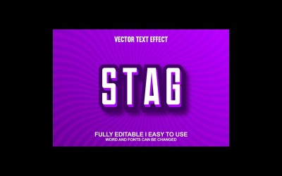 Stag helt redigerbar vektor 3D texteffekt