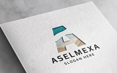 Aselmexa Buchstabe A Logo-Vorlage