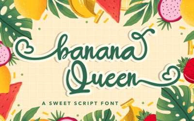 Banana Queen - czcionka Sweet Script