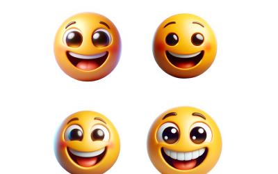 Emoticono feliz y emocionado Emoji 3D