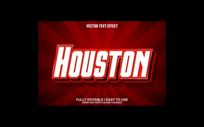 Houston helt redigerbar vektor 3D texteffekt