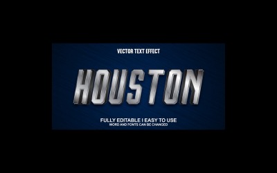 Houston2 W pełni edytowalny wektorowy efekt tekstowy 3D