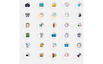 30 icone - Set di icone vettoriali minimaliste. Social media e marchio online