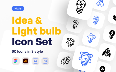 Idea &amp;amp; Lightbulb Icon Set