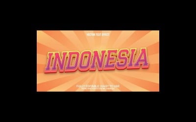 Indonesien helt redigerbar vektor 3D texteffekt