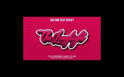 Longlight helt redigerbar vektor 3D-texteffekt