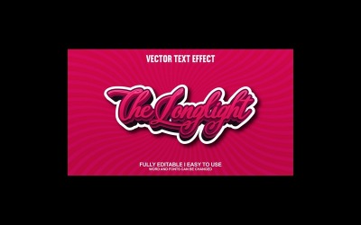 Longlight Tamamen Düzenlenebilir Vektör 3D Metin Efekti