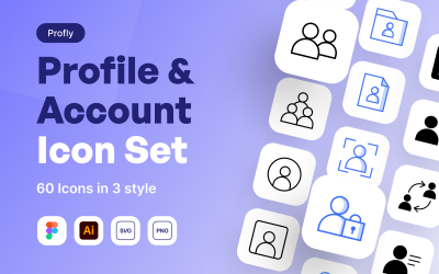 Profly - Conjunto de iconos de perfil y cuenta