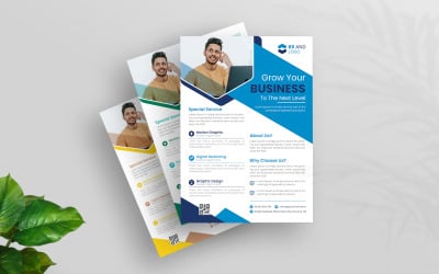 Sauberes und minimalistisches Design der Flyer-Vorlage für Unternehmen