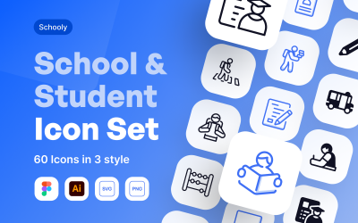 Schooly - School- en studentenpictogramset