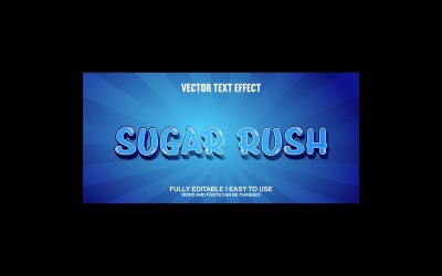 Sugar Rush helt redigerbar vektor 3D-texteffekt