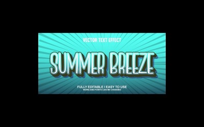 Summer Breeze helt redigerbar vektor 3D-texteffekt