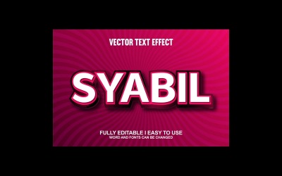 Syabil helt redigerbar vektor 3D-texteffekt